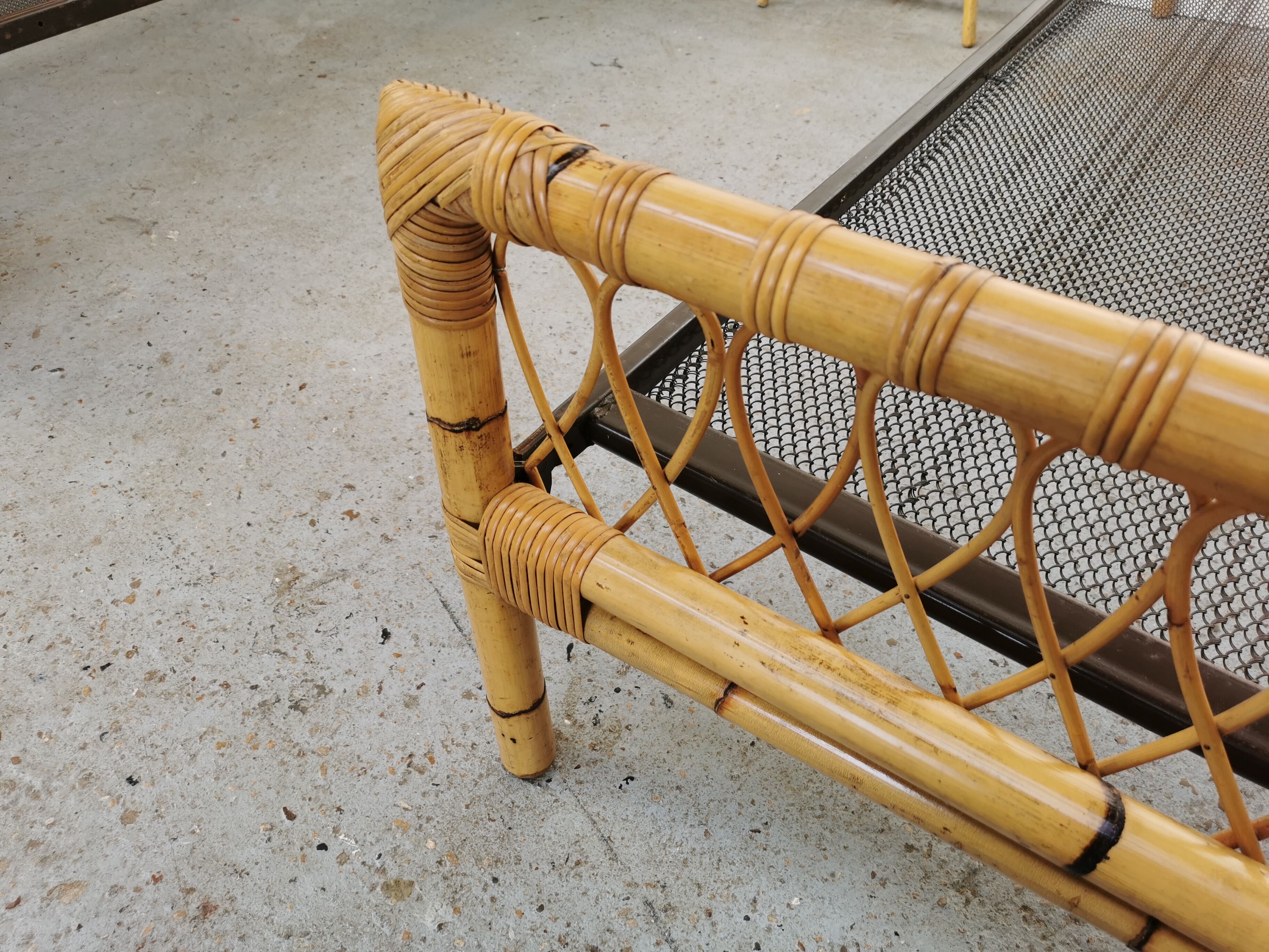Pair of vintage rattan twin bed