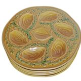 5 Orfinox majolica oyster plates