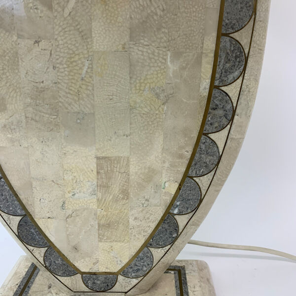 Lampe de bureau vintage en placage de marbre tesselé de Maitland-Smith