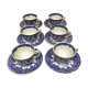 6 cups and under cups Blue Luneville KG