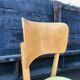 Paire de chaises Baumann en bois et skaÏ jaune vintage