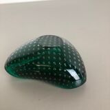 Murano glass bullicante "green" bowl element shell ashtray murano, italy, 1970s