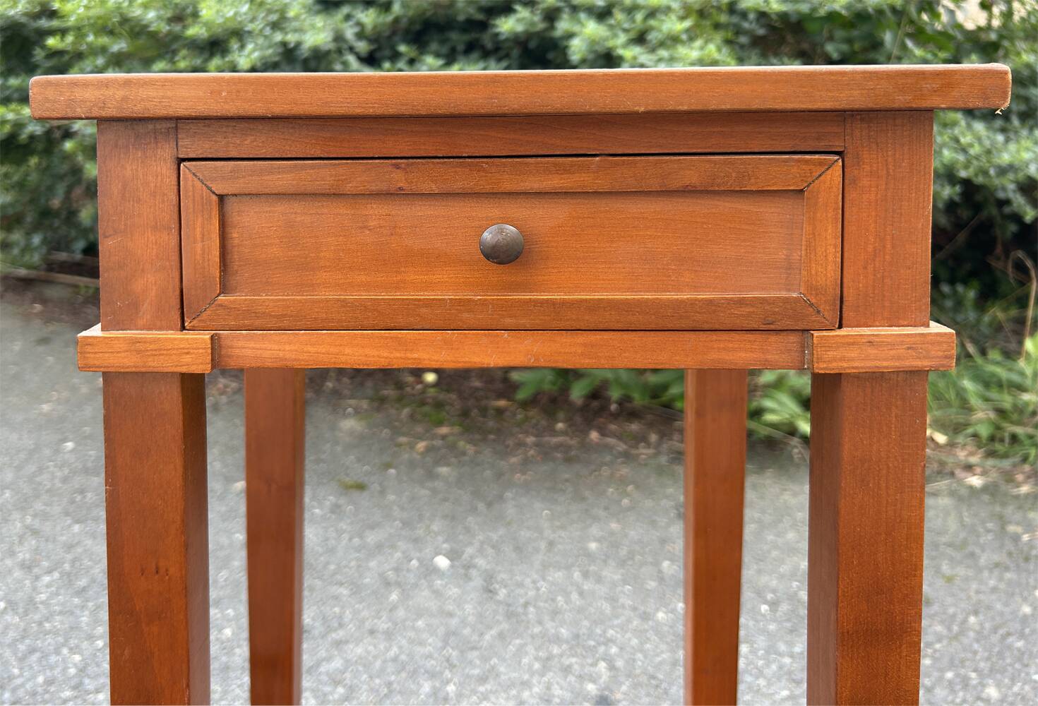 Cherry wood bedside table, vintage, 60s