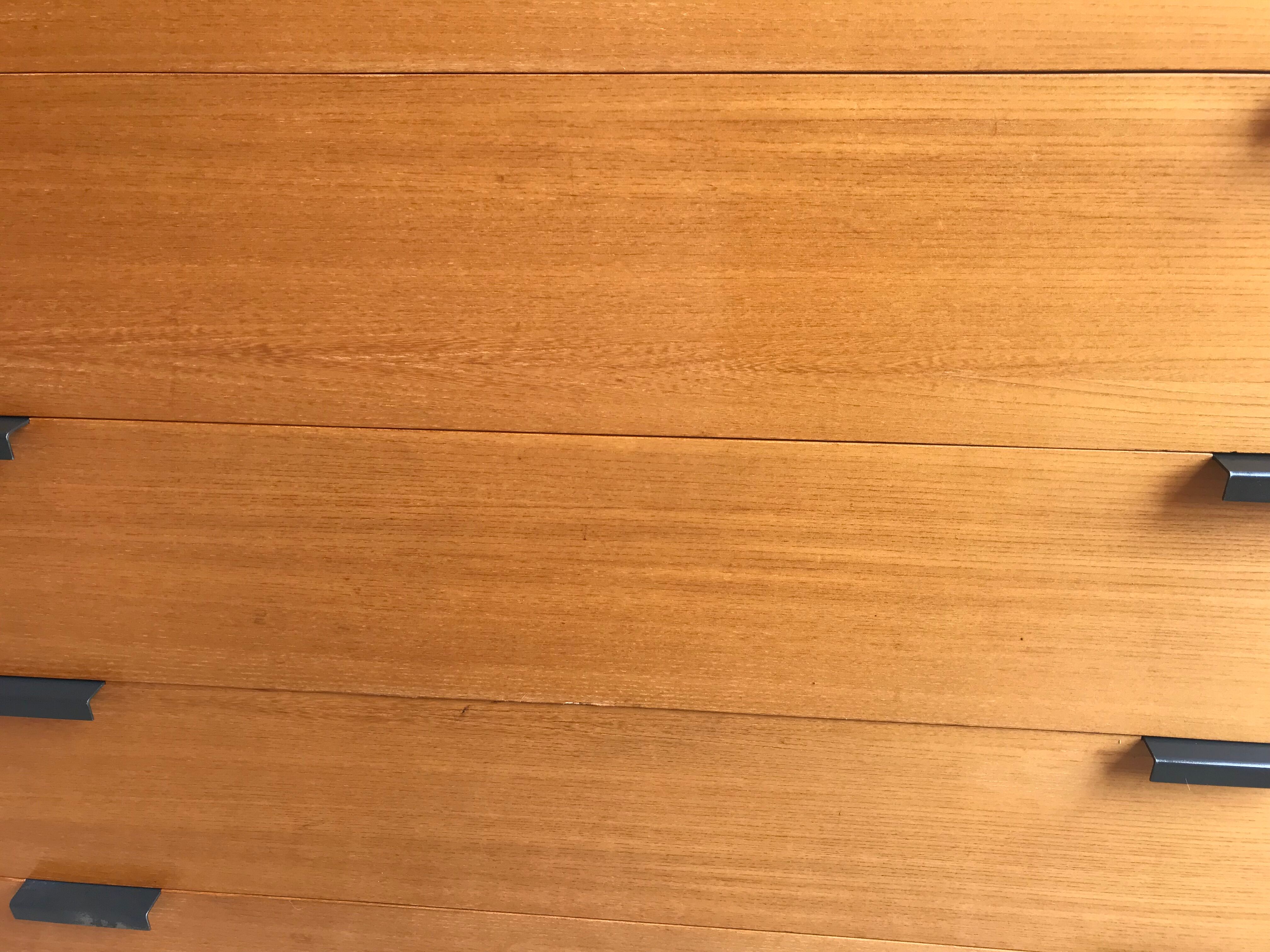 Vintage chest of drawers 1980's blond beech 5 drawers