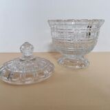 Sucrier ou bonbonnière en verre ancien