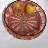 Salad bowl in orange rose molded glass