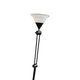 Adjustable / Conical Glass and Black Metal Floor Lamp by Tronconi, 1970s