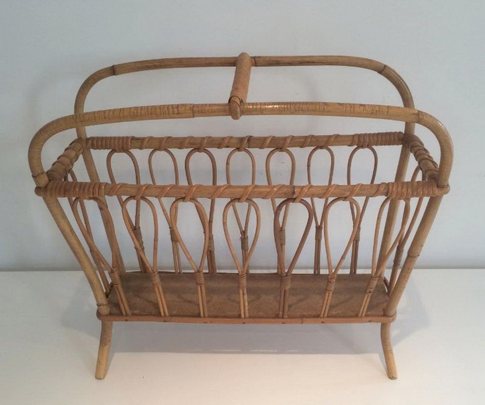 Rattan magazine rack