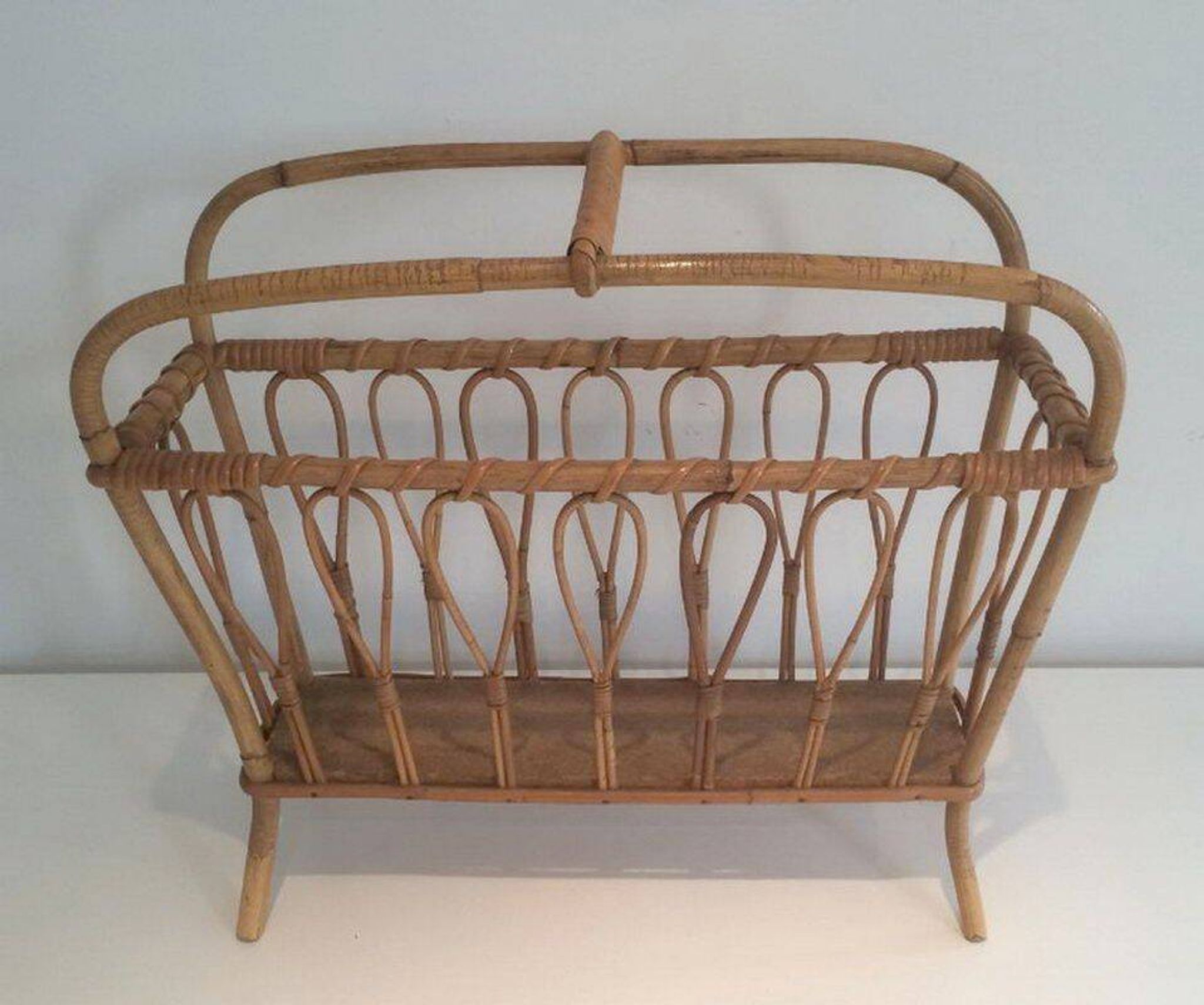 Rattan magazine rack