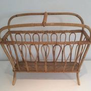 Rattan magazine rack