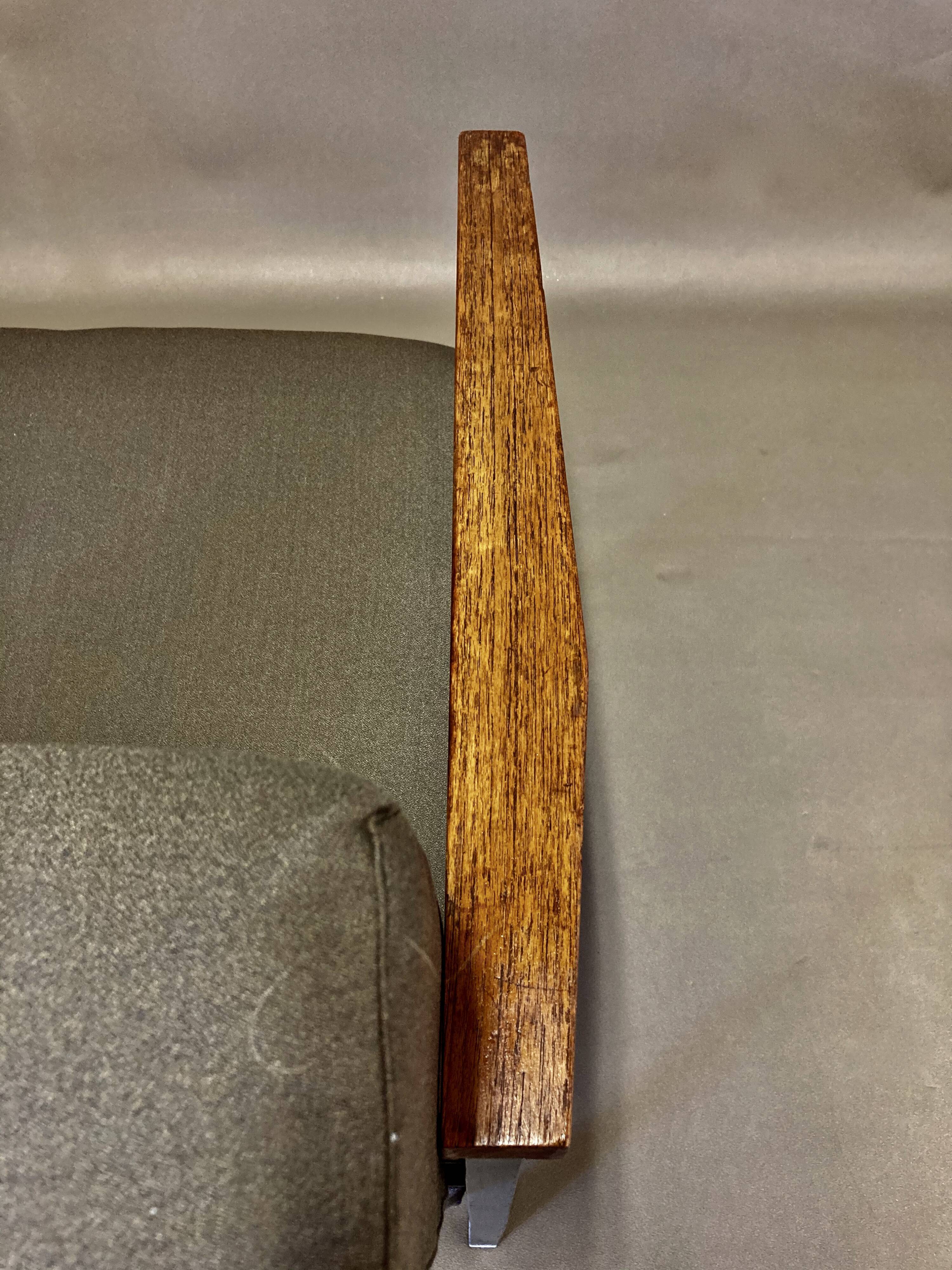 Armchair metal and teak 1950