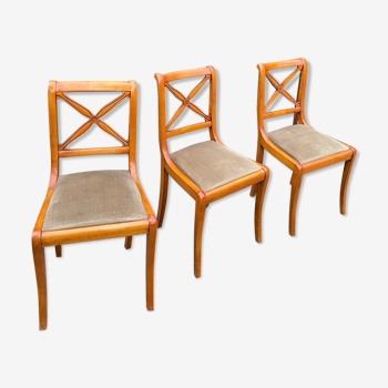 Chaises merisier et velours