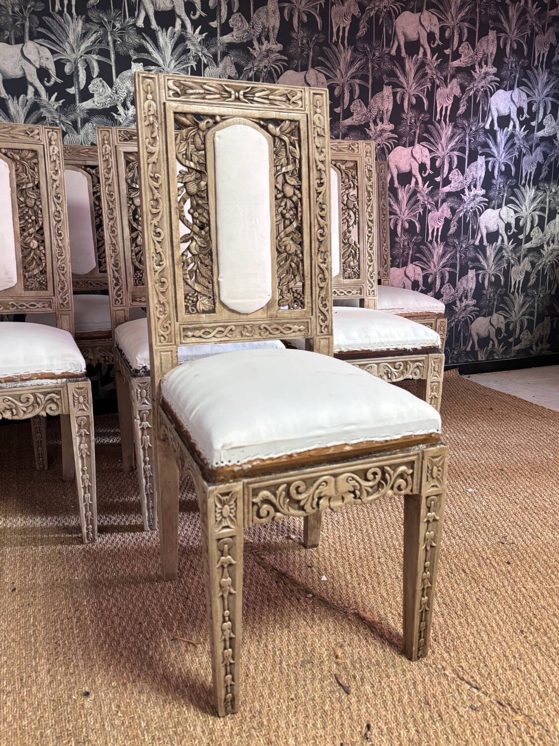Set of 8 Louis XVI style chairs, late 19th century