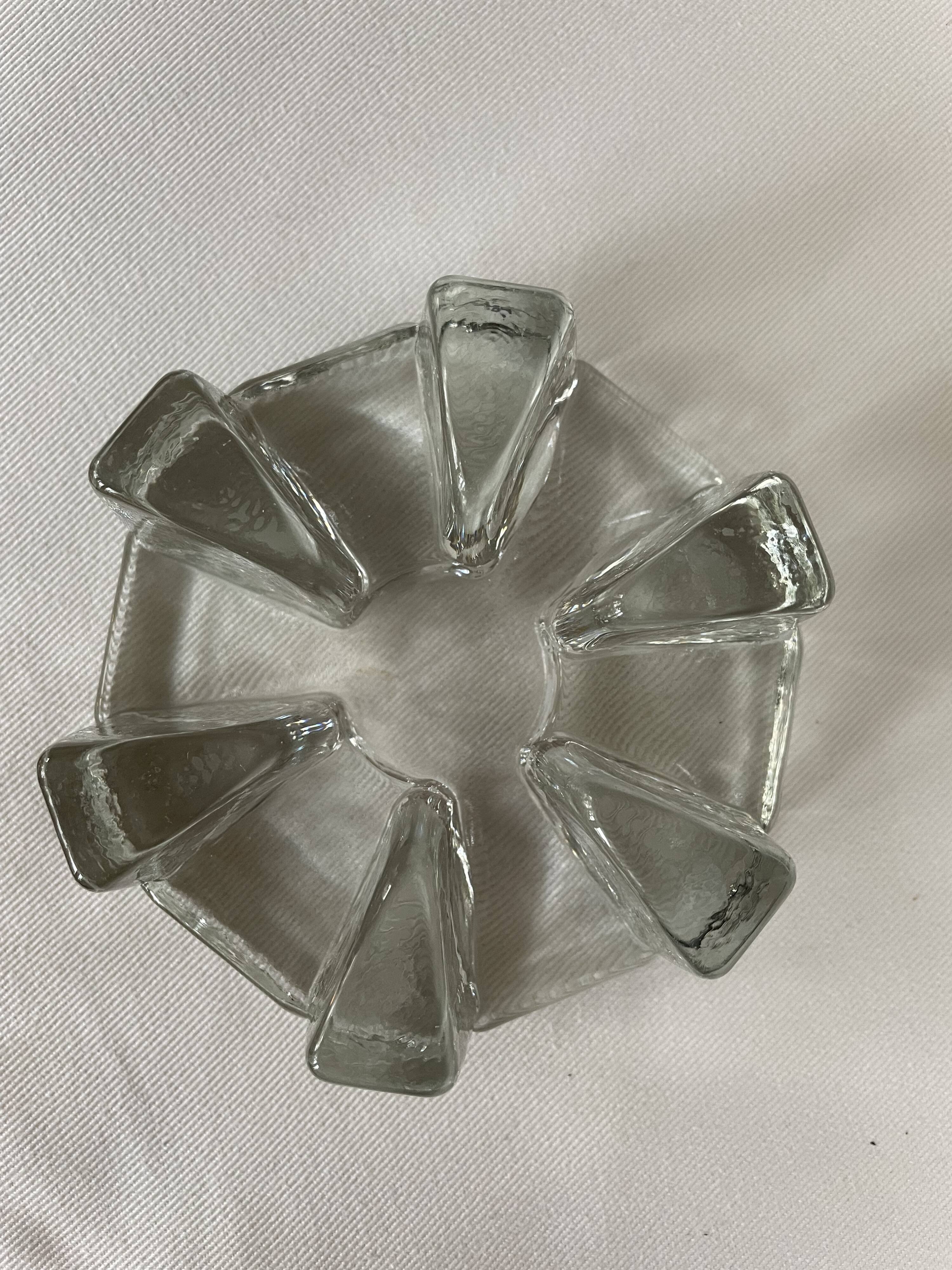 Bougeoir en verre lourd, chauffe-assiette