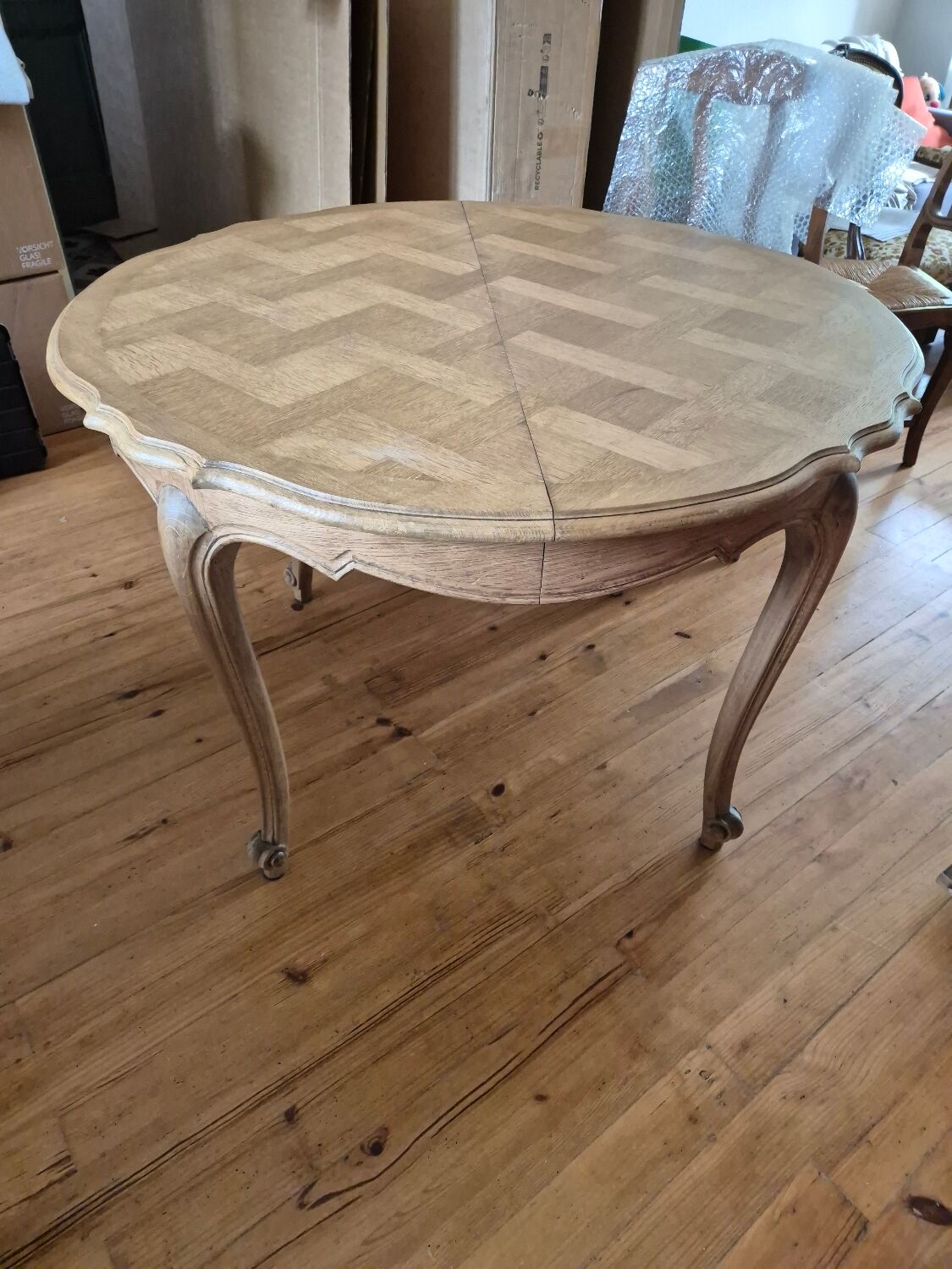 Extendable old wooden table