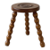 Tabouret tripode ancien, bois tourné