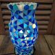 Blue mosaic glass lamp night light dp 0422042
