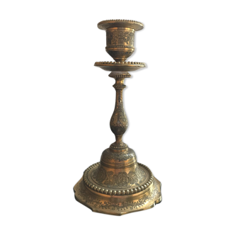 Early 20th century golden brass chandelier