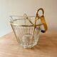 Seau à glaçons vintage verre et métal doré