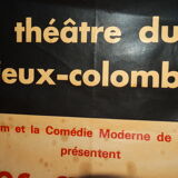 Rare poster theatre of old colombier Paris 1967
