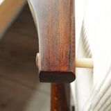 Scandinavian beige corduroy armchair, modern design H.Lis