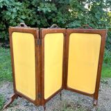 Antique fireplace screen – Solid wood & upholstered panels