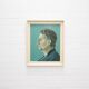 vintage beige frame mint green portrait man