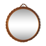 Witch twisted vintage rattan mirror 32x32cm