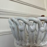 Woven white ceramic plate