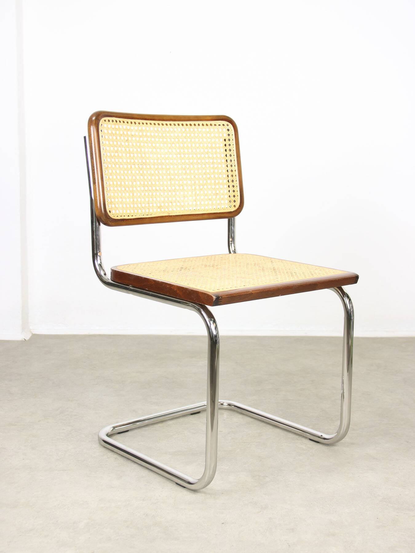 Pair of vintage Cesca B32 brown chairs by Marcel Breuer