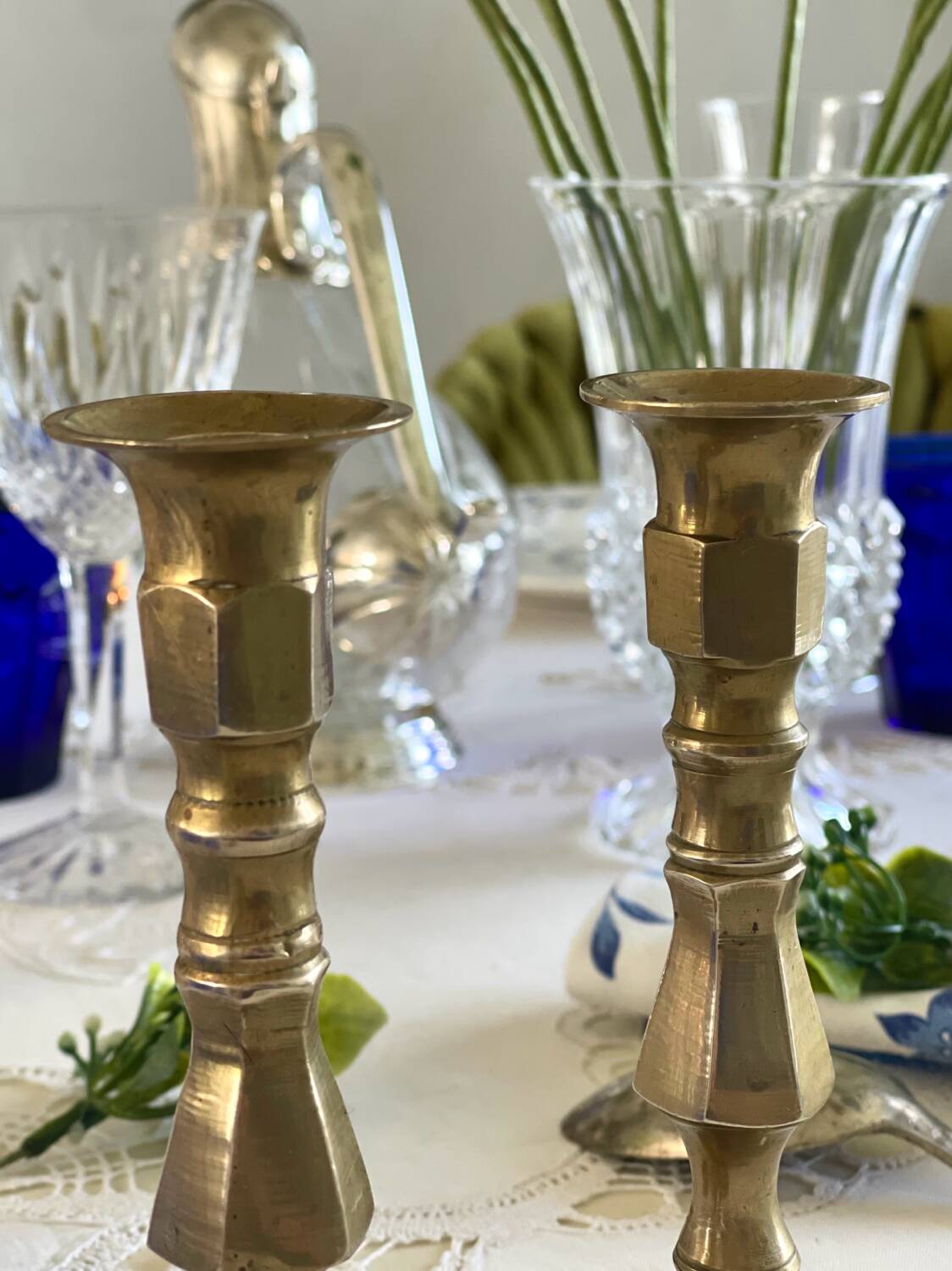 Pair of brass candlesticks