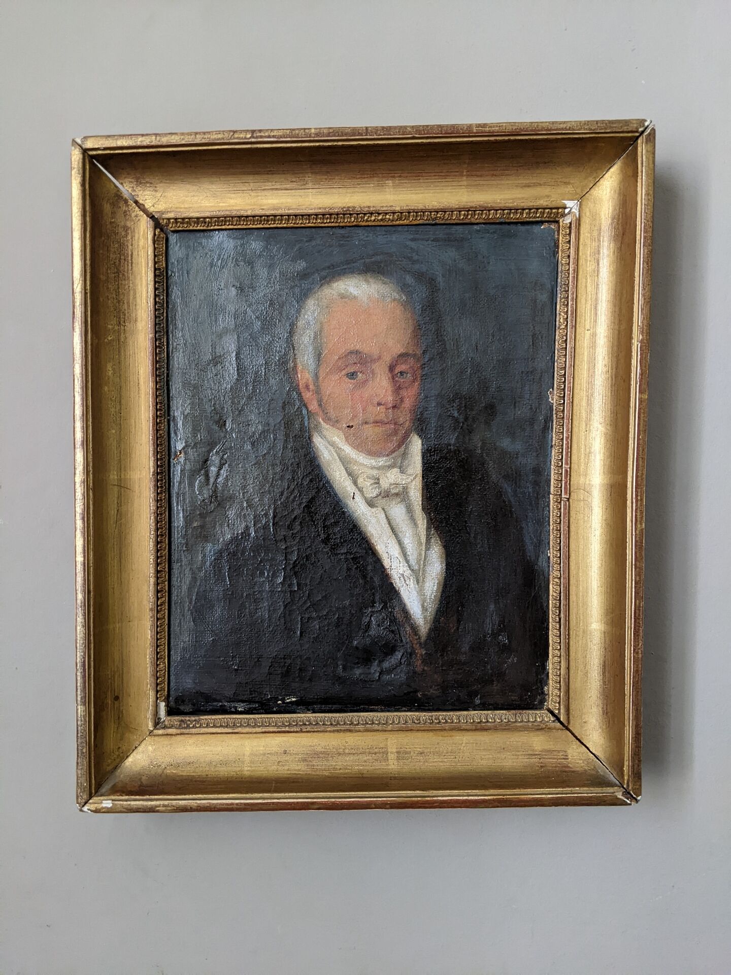 Old portrait oil on canvas country decoration