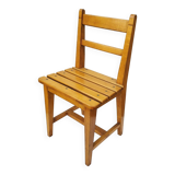 Chaise pour enfant en hêtre verni vintage