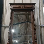 Miroir en chêne à colonnes torsadées