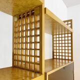 Gianluigi Gorgoni Display Unit 1970s  Fratelli Turi Bookshelf Glass Brass Briar Burl rizzo