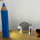 Stone pencil lamp Sala for Vilac Vintage minimalist 80s