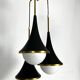 Mis-Century Stilnovo style pendant with three lights. Italy 1950s
