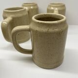 6 stoneware beer mugs