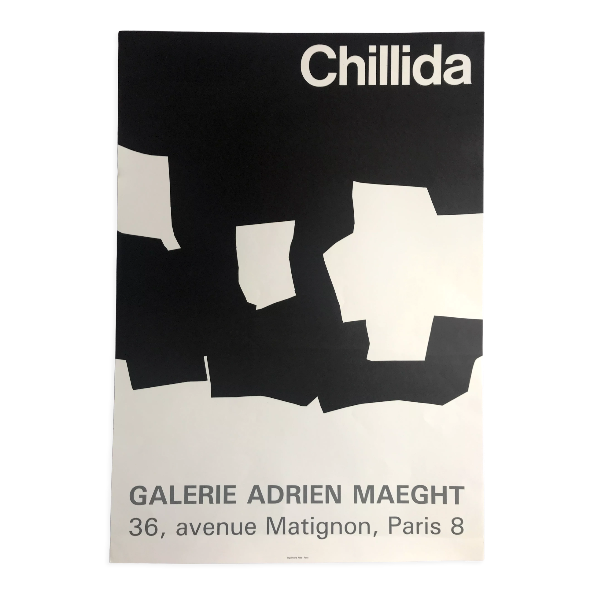 Poster in lithograph by Eduardo Chillida, Maeght Gallery, 1968