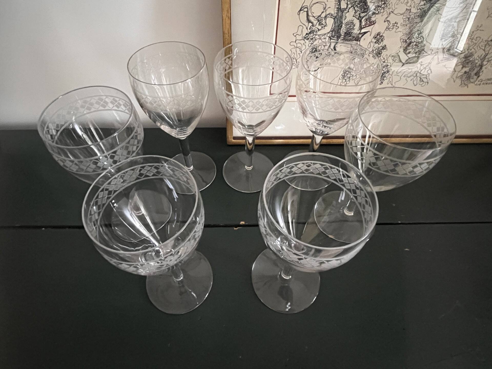 Large crystal glasses
