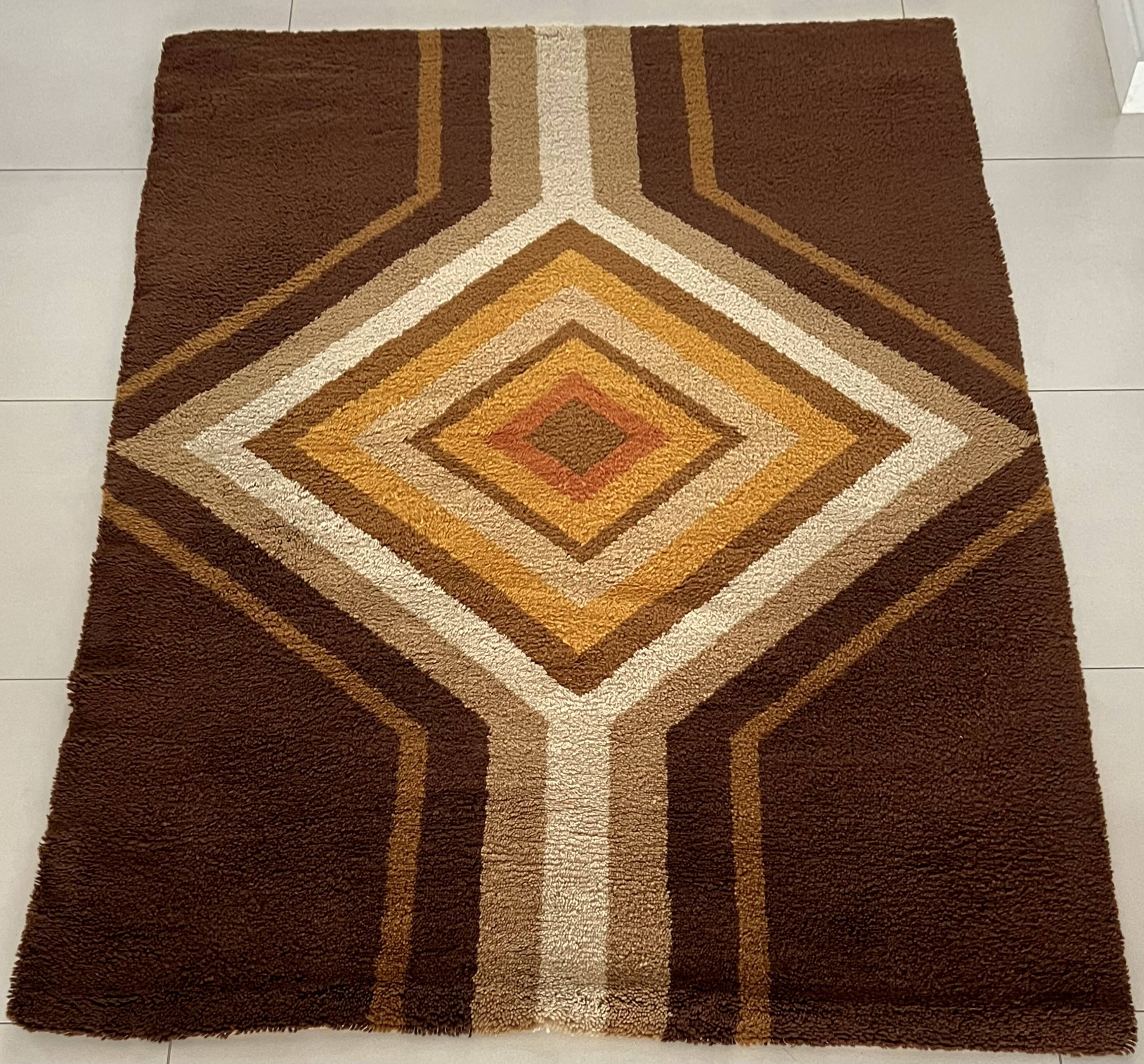 Wool rug series Grafik 100 by S. Doege, Germany 70s