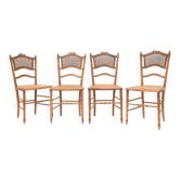 4 chaises cannées