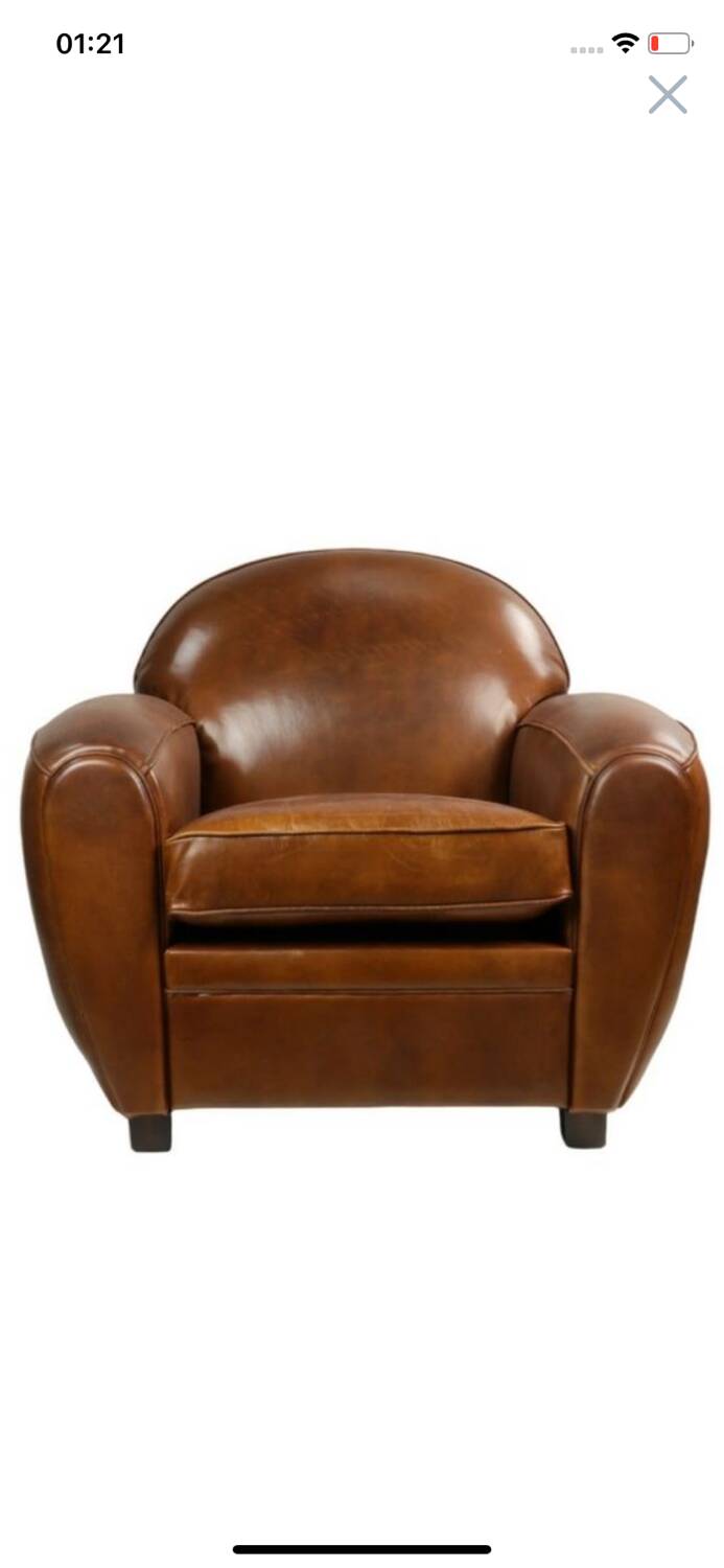 Vintage leather club armchair