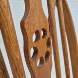 1960s, set of 4 scandinavian dining chairs in solid oak wood, original good condition.