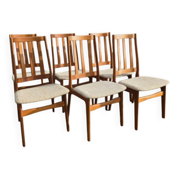 6 Danish teak chairs, Schionning & Elgaard, 1960