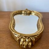 Miroir ancien baroque style Louis XV résine doré décoration vintage