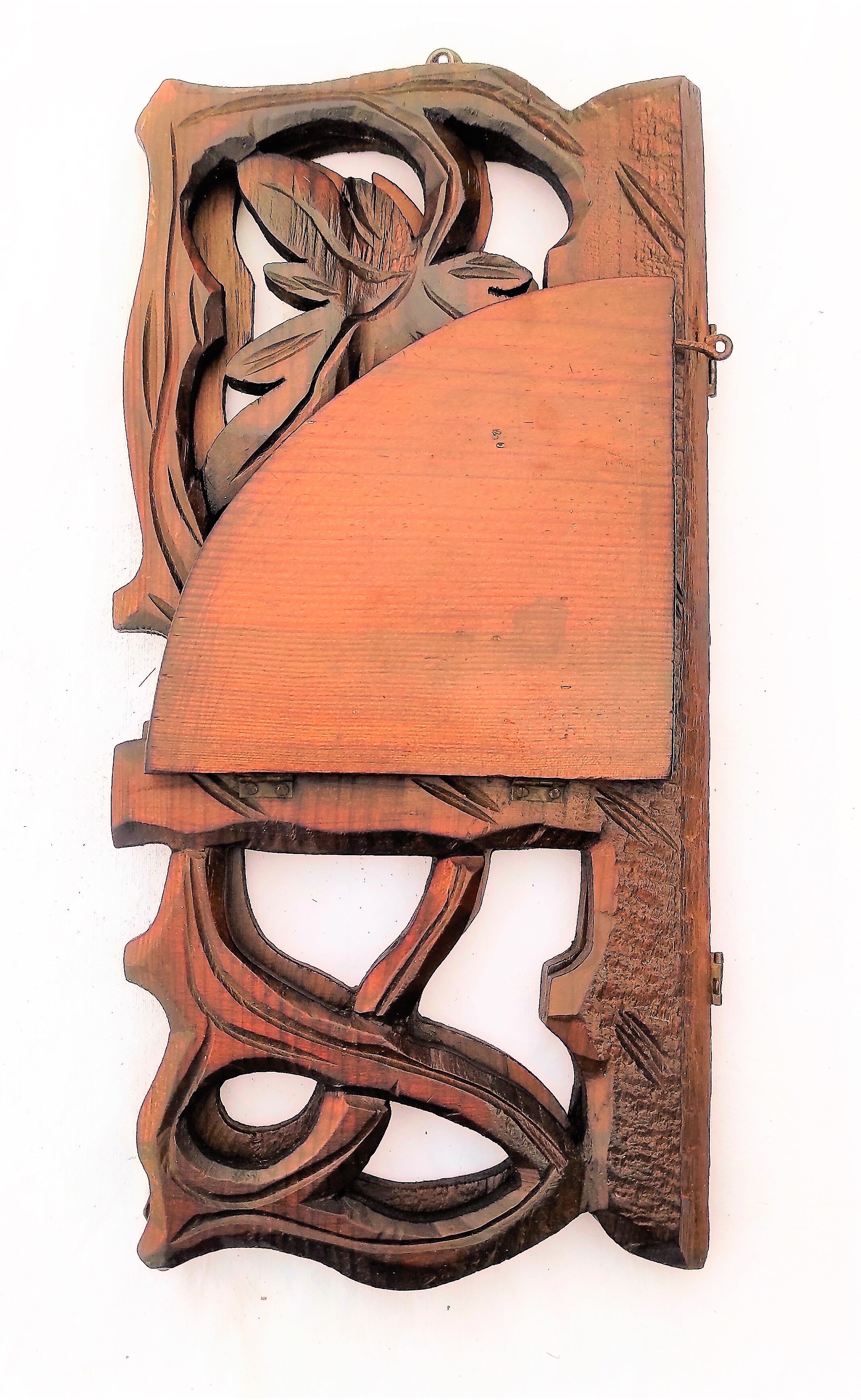 Old wooden corner mural shelf early 20th century