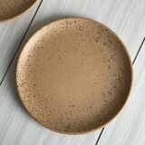 Lot de 4 assiettes en grès moucheté vintage