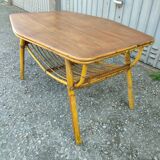 Vintage rattan and bamboo table
