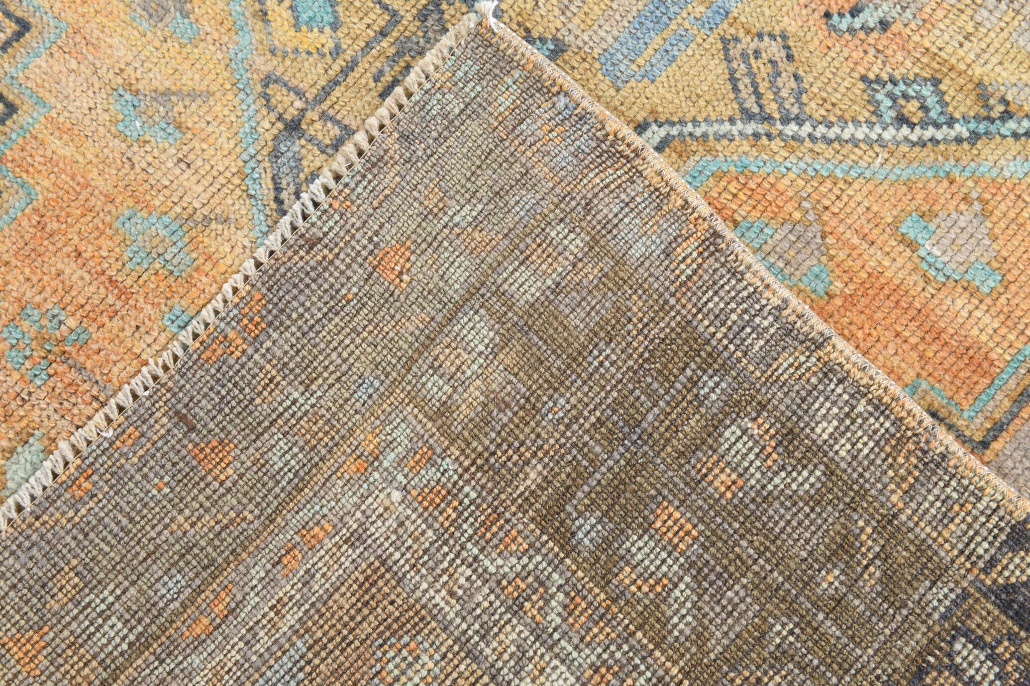 4x7 Turkish Muted Peach Retro Vintage Persian Rug, 133x213Cm